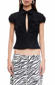 LIONESS Serene Cutout Crop Shirt