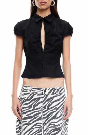 LIONESS Serene Cutout Crop Shirt