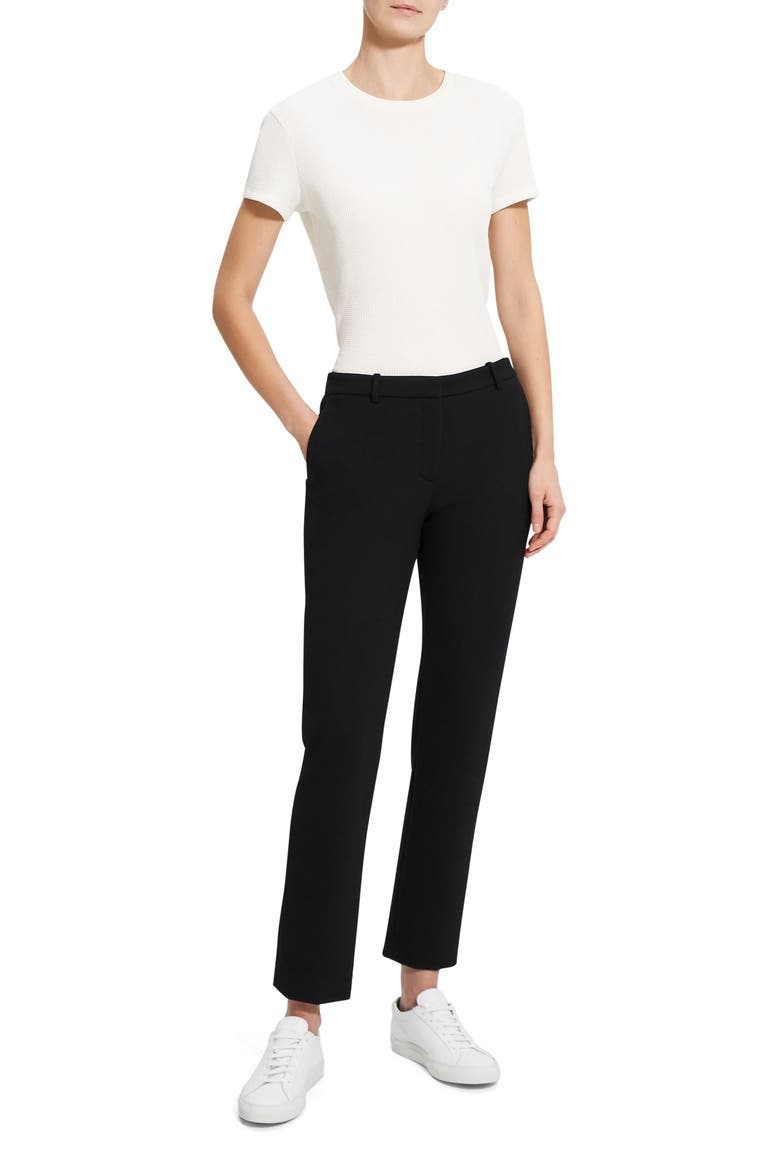 Treeca Double Knit Ankle Pants, Alternate, color, BLK