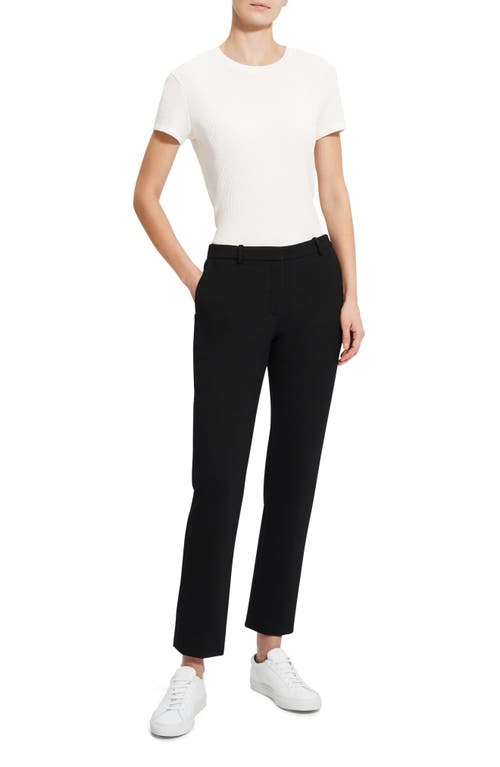 Theory Treeca Double Knit Ankle Pants In Black