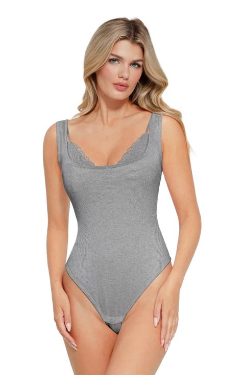 Shapewear Modal Tummy Control Inner Lace Cami Bodysuit