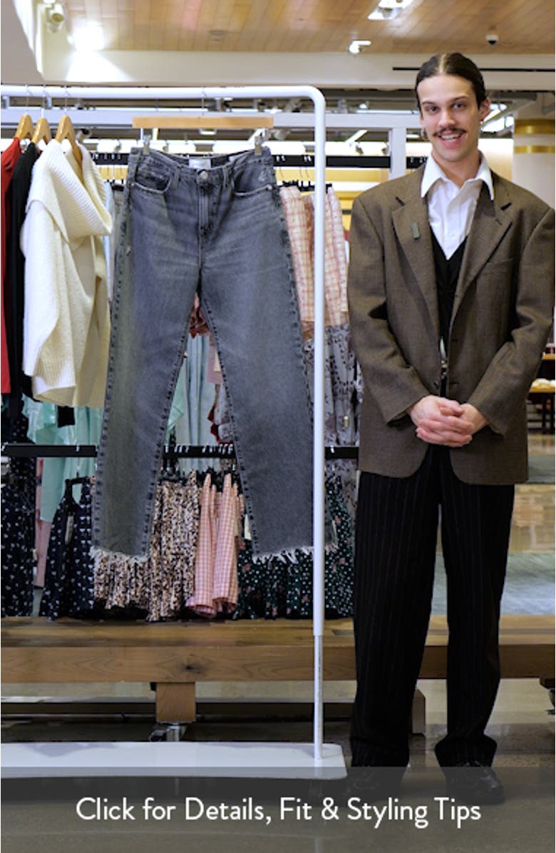 Le Jane Raw Hem High Waist Ankle Wide Leg Jeans, sales video thumbnail