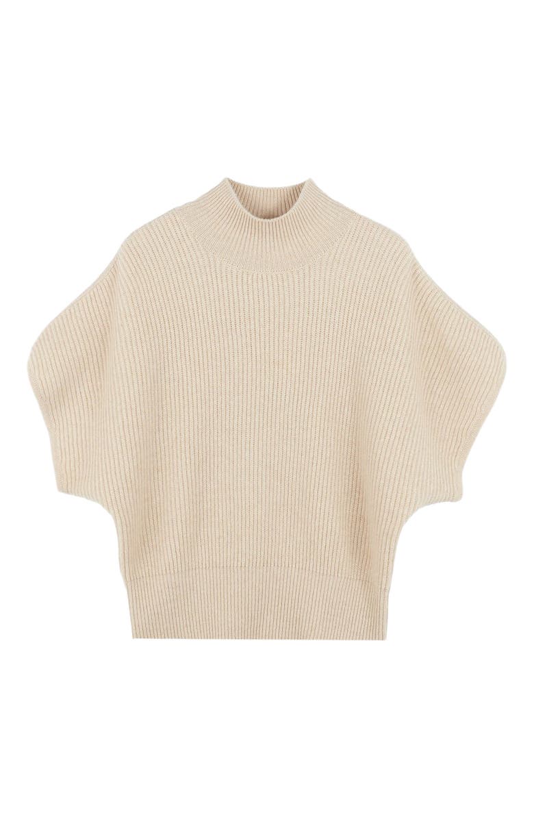 GOBI Mongolian Cashmere Cashmere Short-Sleeve Turtleneck, Alternate, color, Beige