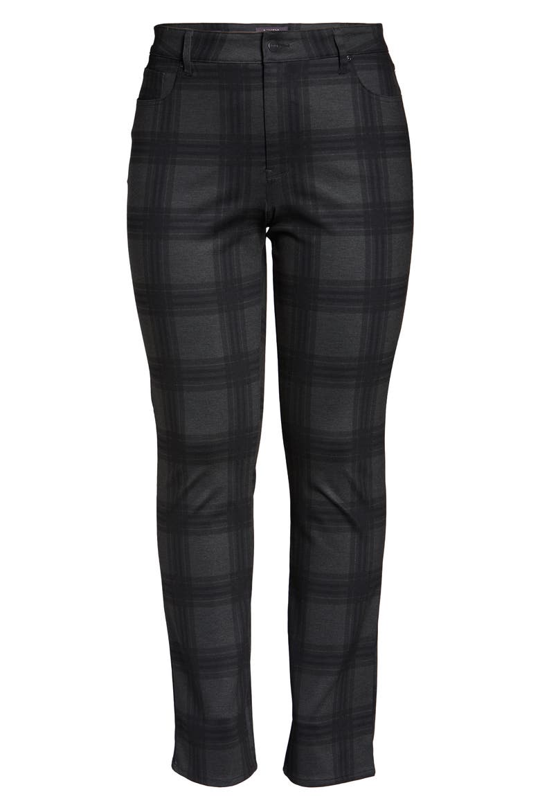 Marilyn Plaid Ponte Straight Leg Pants, Alternate, color, PIEDMONT PLAID