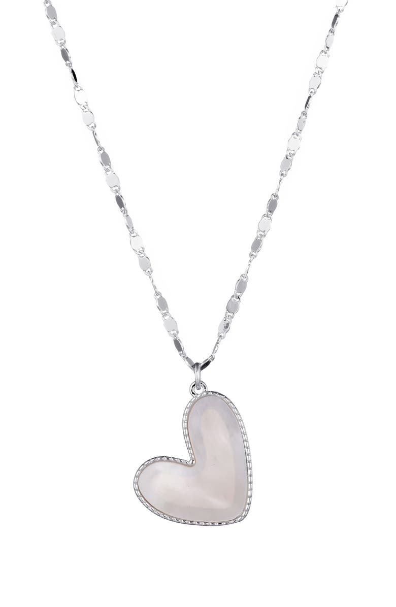 Adornia Mother-of-Pearl Heart Pendant Necklace, Main, color, White