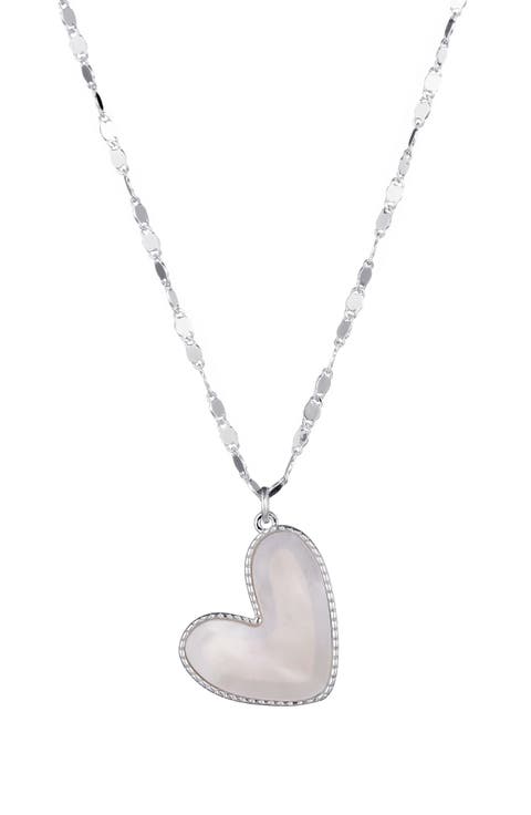 Mother-of-Pearl Heart Pendant Necklace