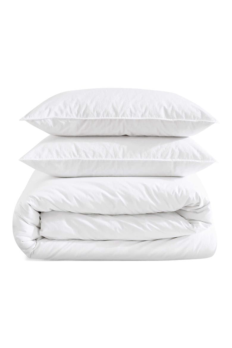 Washed Percale Comforter & Shams Set, Main, color, WHITE