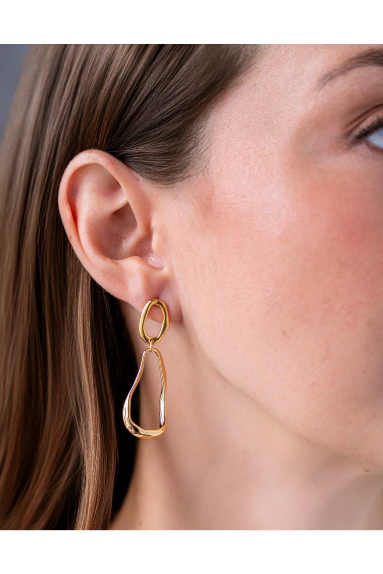 Organic Shape Earrings, Alternate, color, Gold