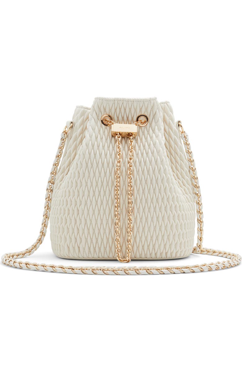 ALDO Natalya Quilted Faux Leather Bucket Bag, Main, color,