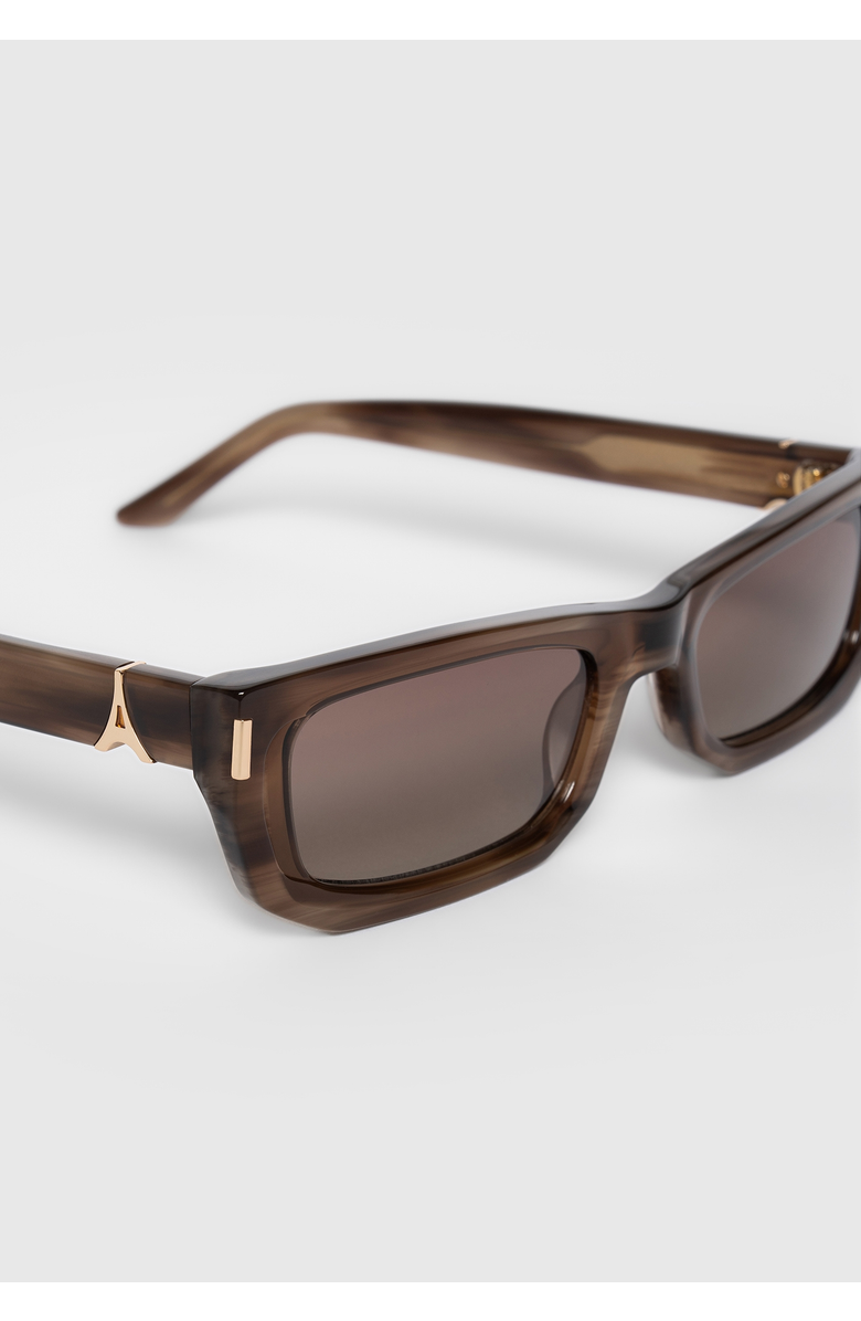 Manière De Voir Milan Curved-Frame Sunglasses, Alternate, color, Brown