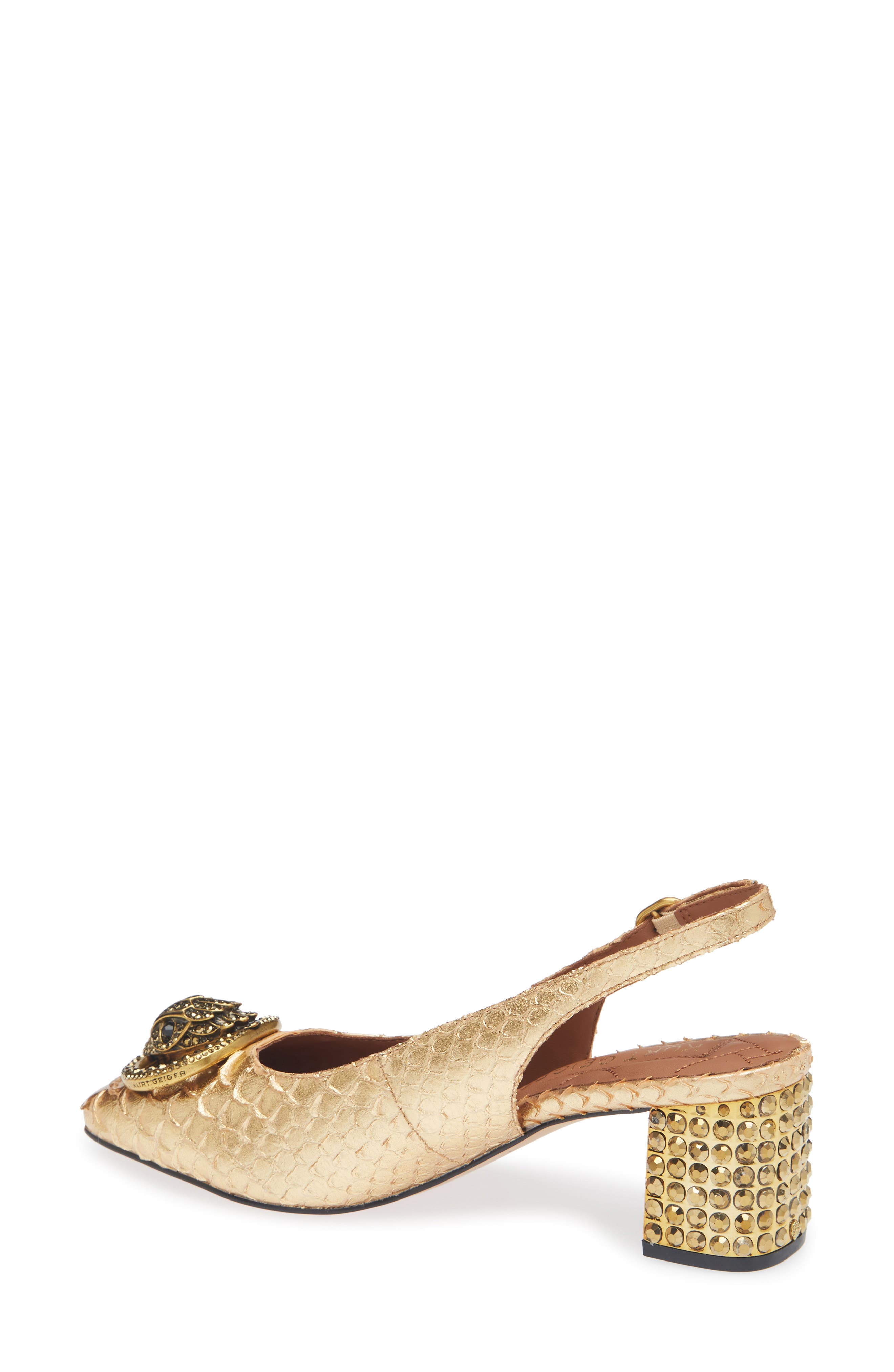 Kurt Geiger London Chelsea Block Heel Slingback Pump, Alternate, color, Gold