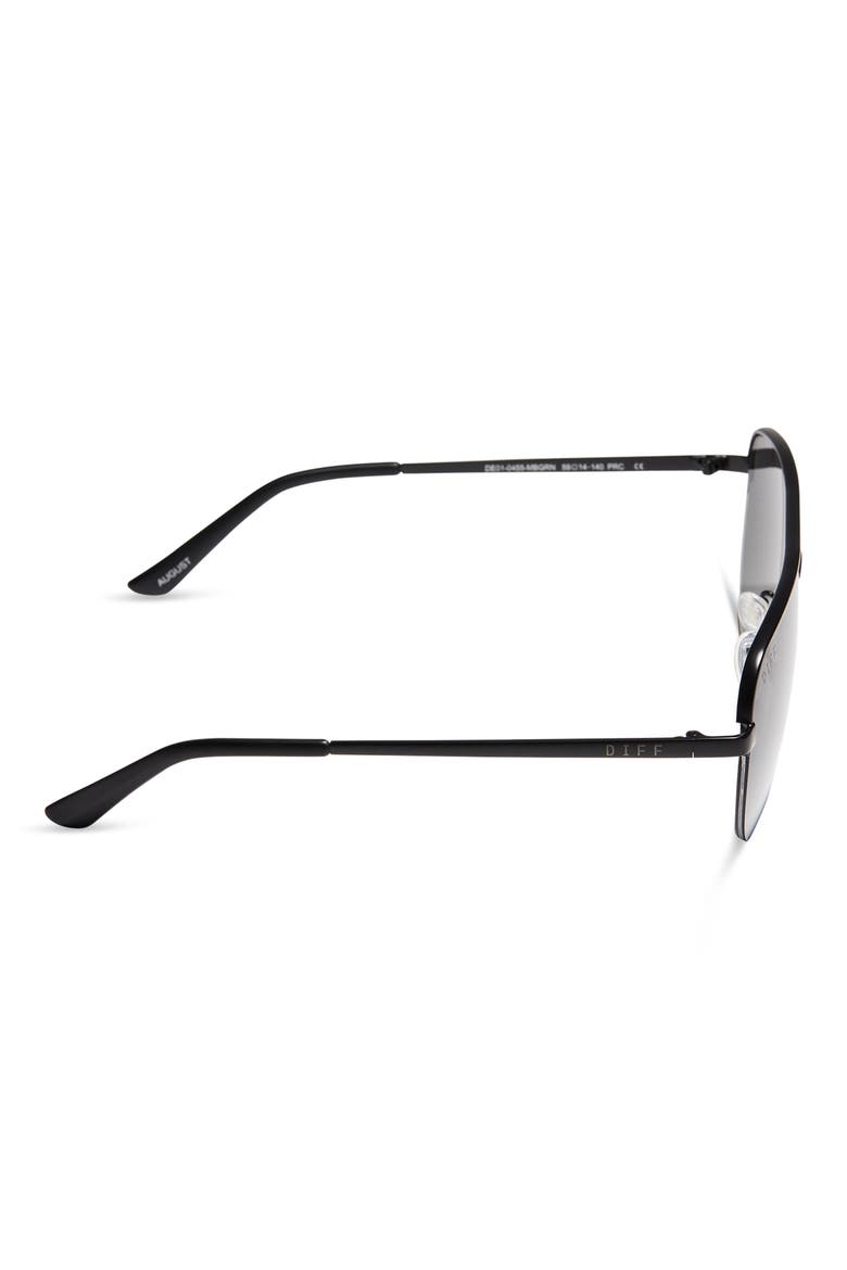 59mm August Aviator Sunglasses, Alternate, color, MATTE BLACK