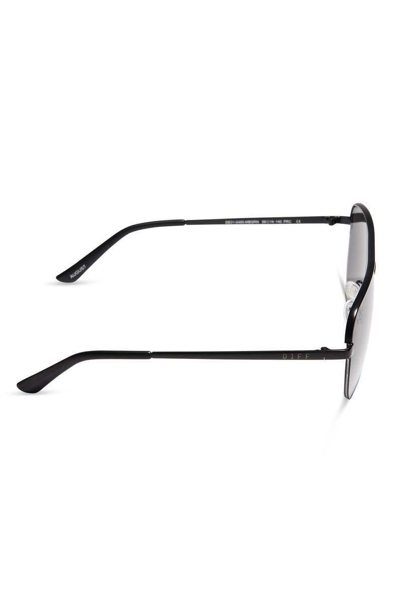 DIFF 59mm August Aviator Sunglasses, Alternate, color, Matte Black
