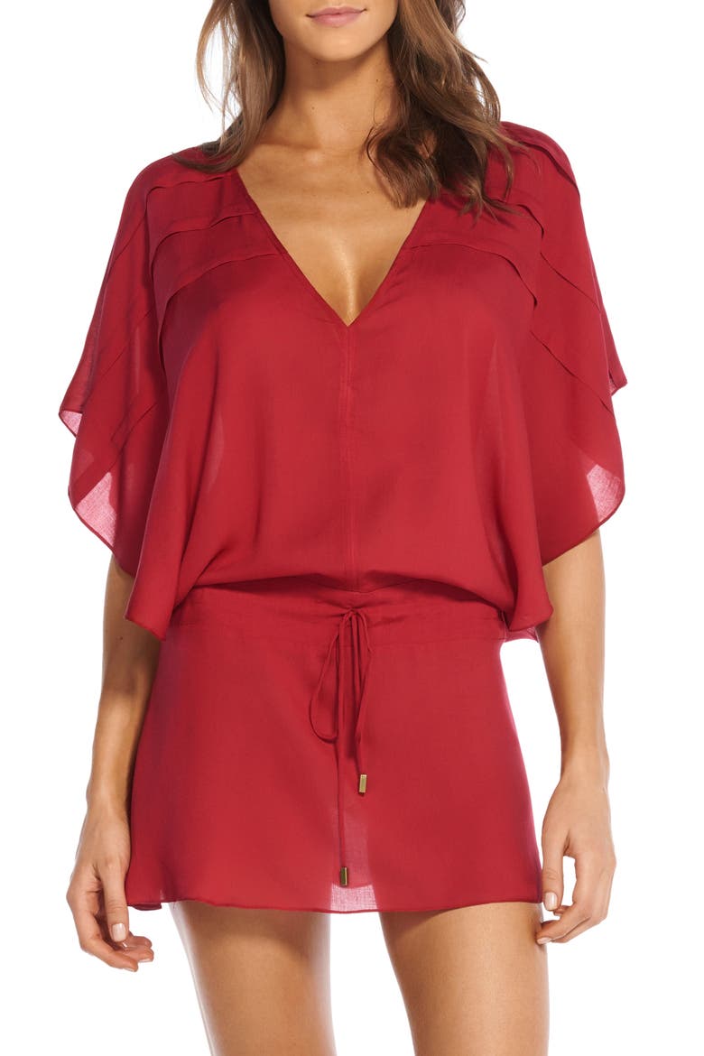 ViX Swimwear Vintage Pleats Cover-Up Tunic, Main, color, DIVINO
