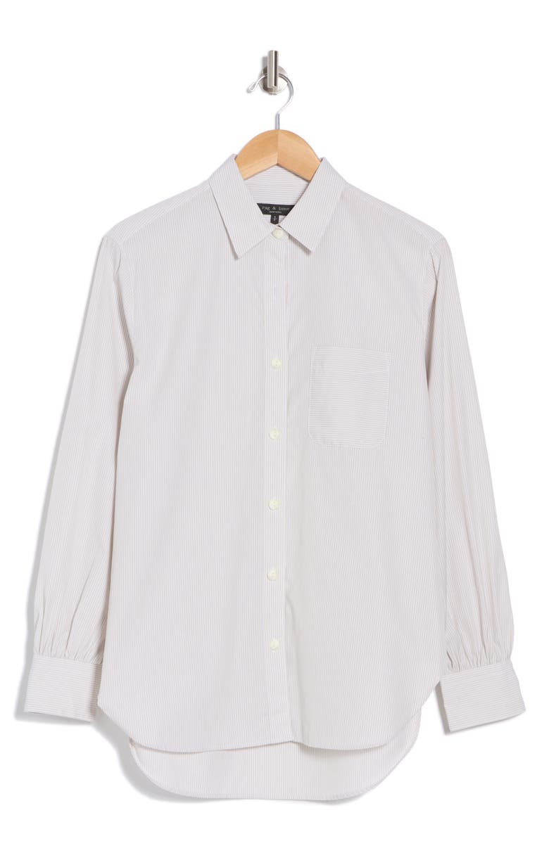 rag & bone Mel Button Up Shirt, Alternate, color, Light Grey Stripe