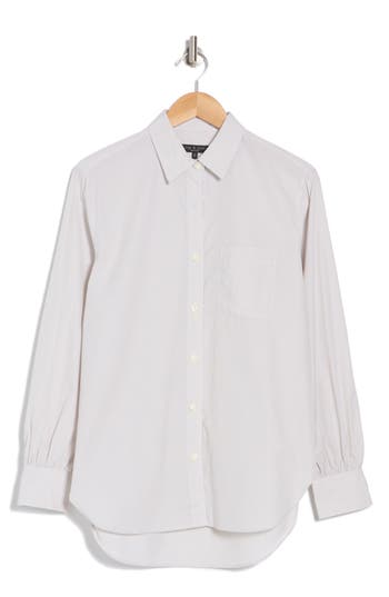 Rag & Bone Mel Button Up Shirt In Light Grey Stripe