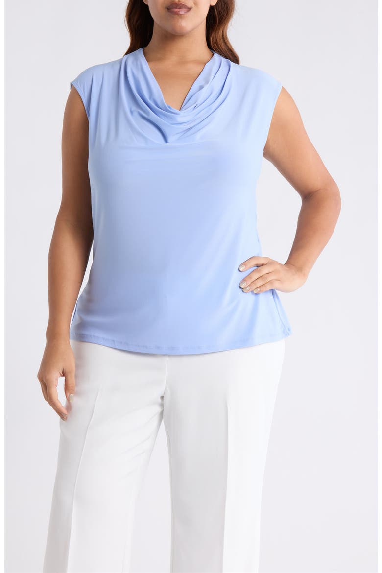 Cowl Neck Cap Sleeve Top, Main, color, PARIS BLEU
