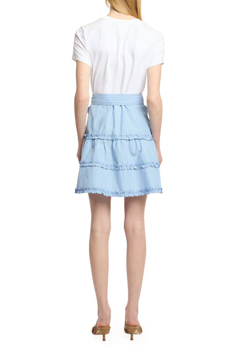 Cinq à Sept Jessie Mixed Media Stretch Cotton Dress, Alternate, color, White/ Blue Wisteria Multi