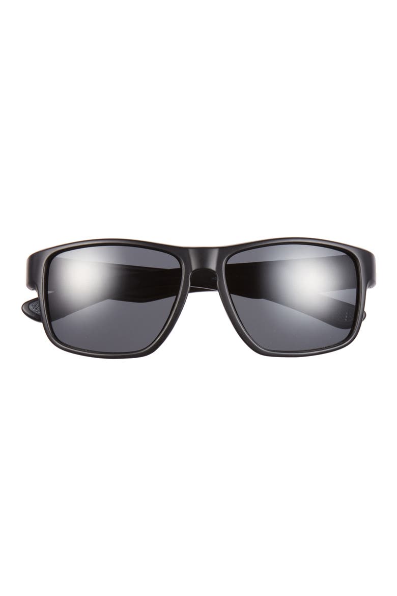 58mm Polarized Square Sunglasses, Main, color, MATTE BLACK/BLUE
