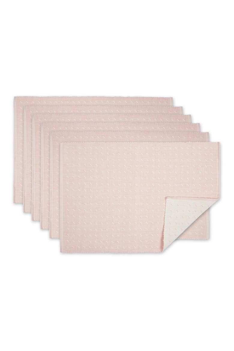 Rose Dobby Dot Rib Set of 4 Placemats, Main, color, PINK