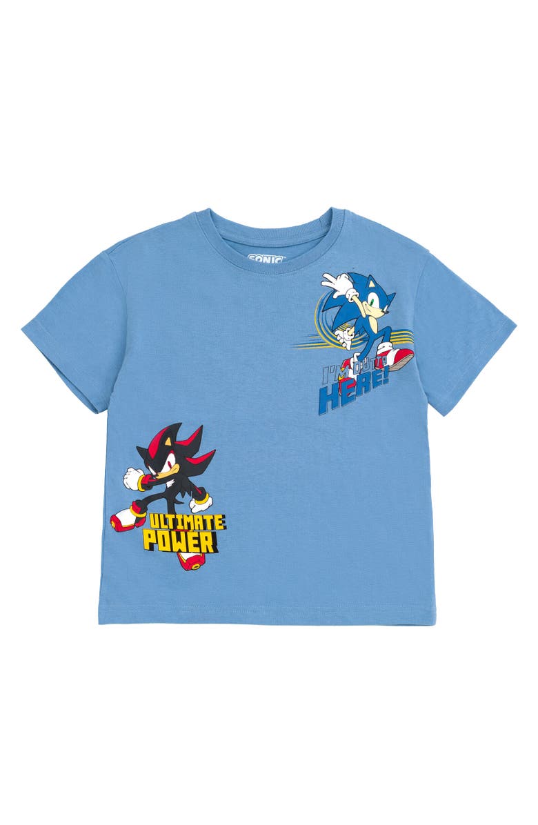 SEGA Sonic the Hedgehog Boys' Athletic 2-Piece Tee and Shorts Set, Alternate, color, Sonic Shadow Blue