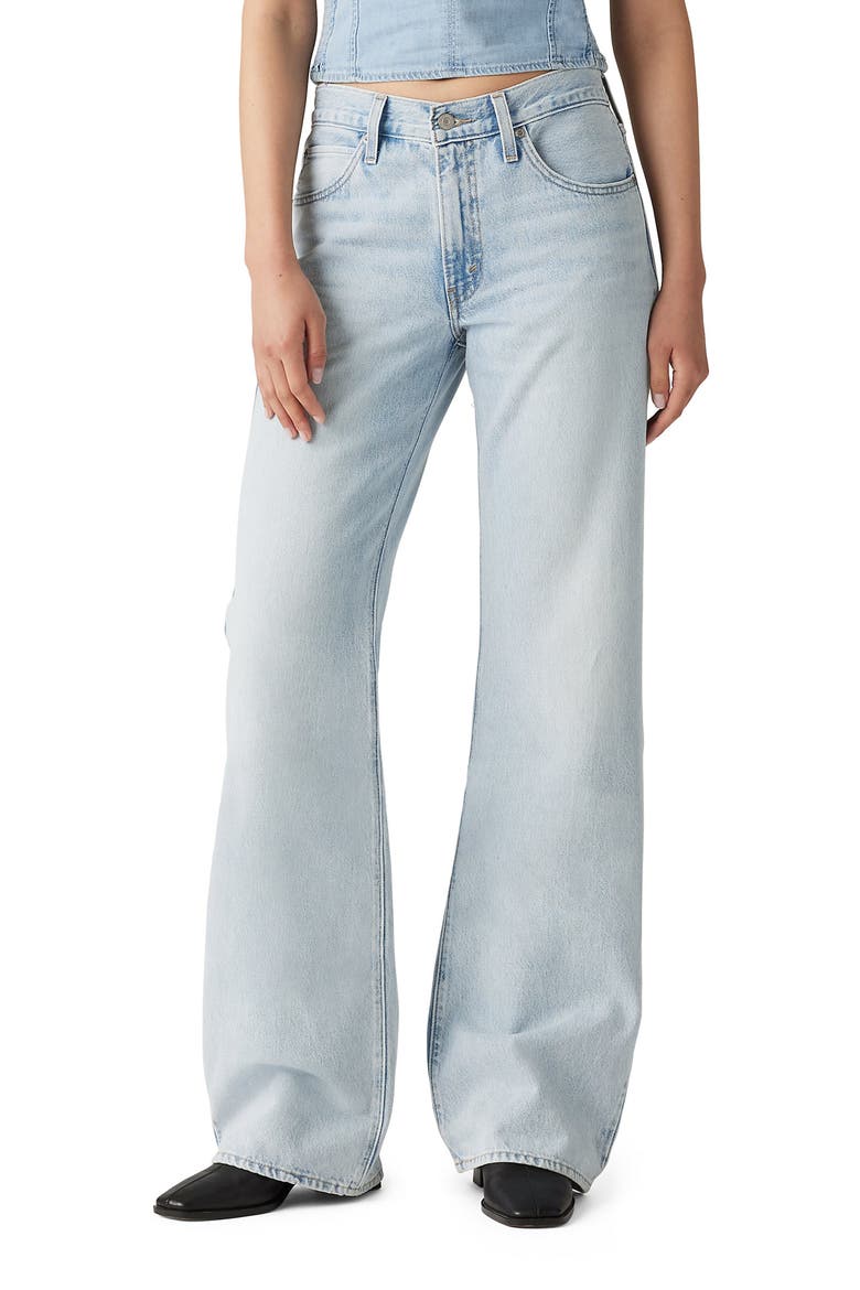 '94 Mid Rise Baggy Bootcut Jeans, Main, color, ABRAIDED ART
