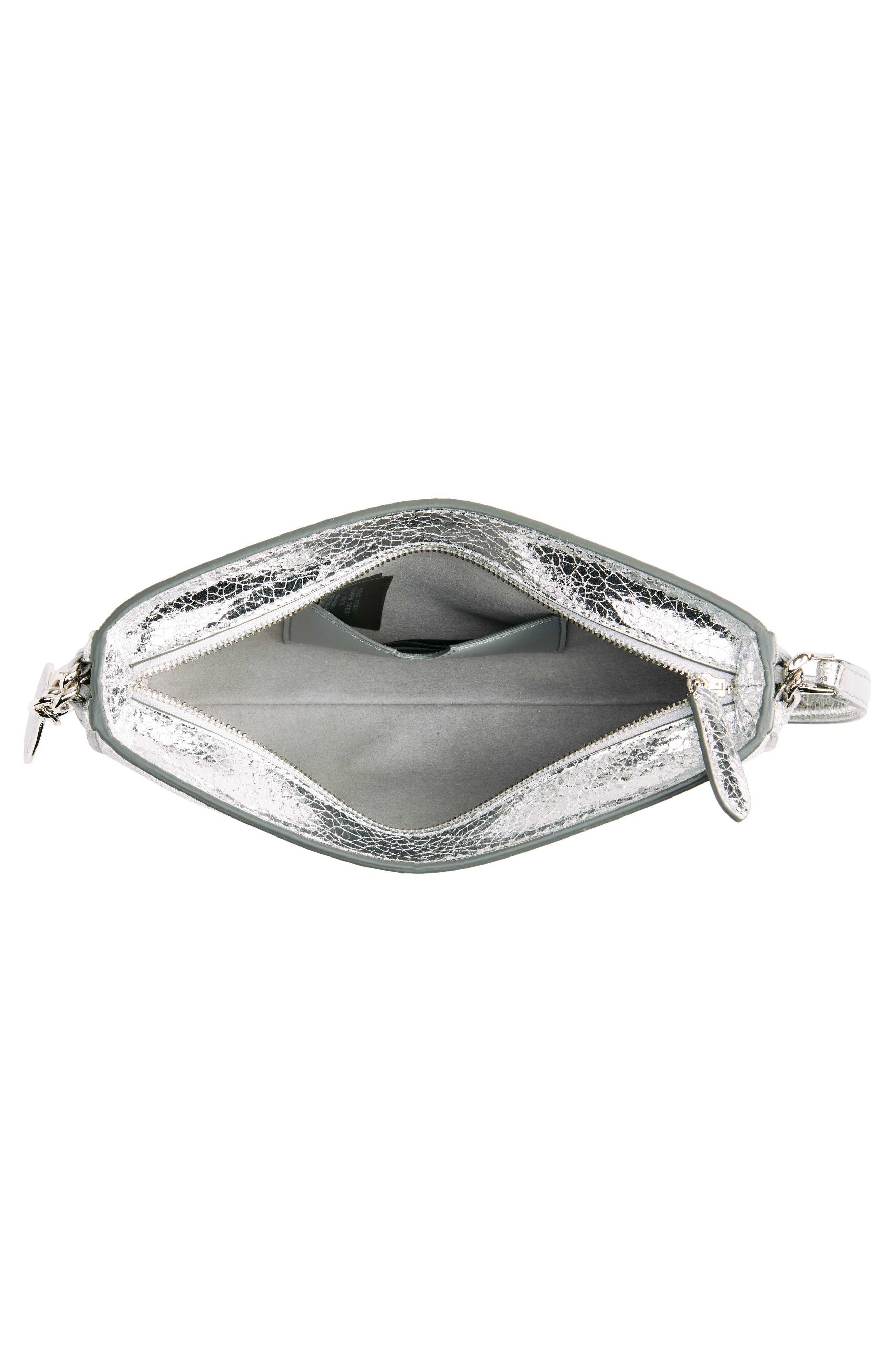 Stella McCartney Chain Metallic Faux Leather Shoulder Bag, Alternate, color, 
