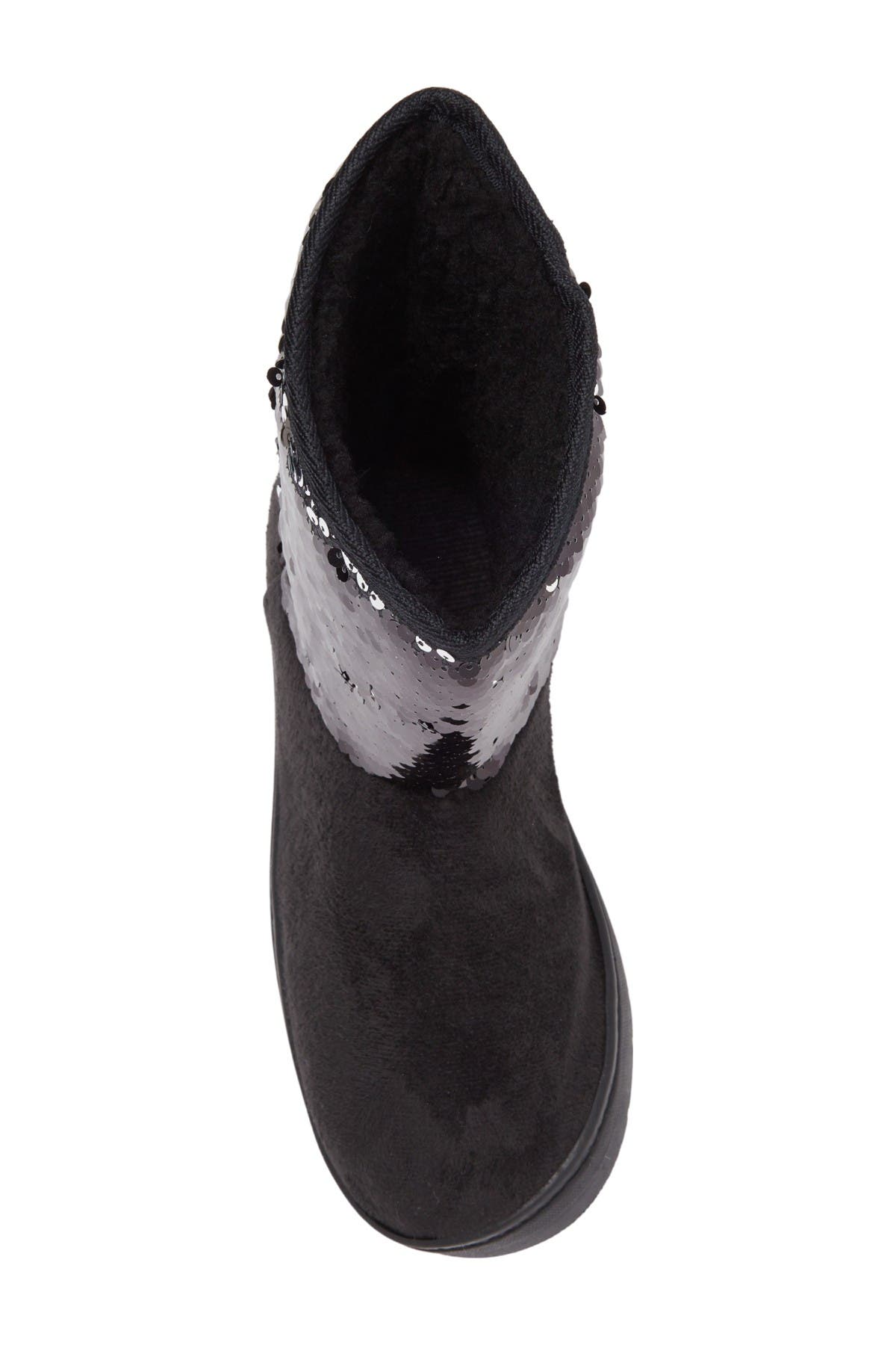 bebe Microsuede Sequin Faux Fur Lined Winter Boot, Alternate, color, 