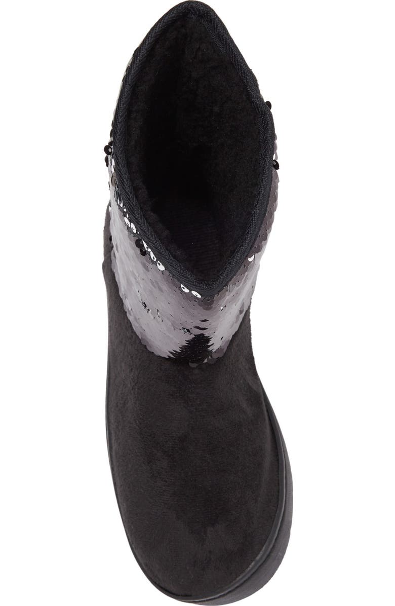 bebe Microsuede Sequin Faux Fur Lined Winter Boot, Alternate, color,