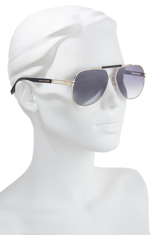 Marc Jacobs 61mm Pilot Sunglasses In Black/gold