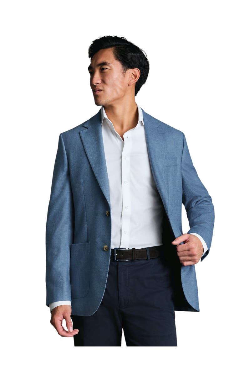 Charles Tyrwhitt Wool Silk Jacket, Main, color, Denim Blue