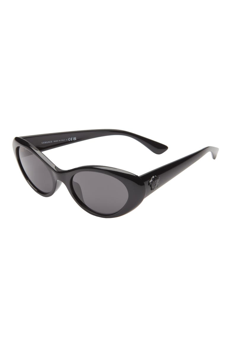 53mm Oval Sunglasses, Alternate, color, BLACK