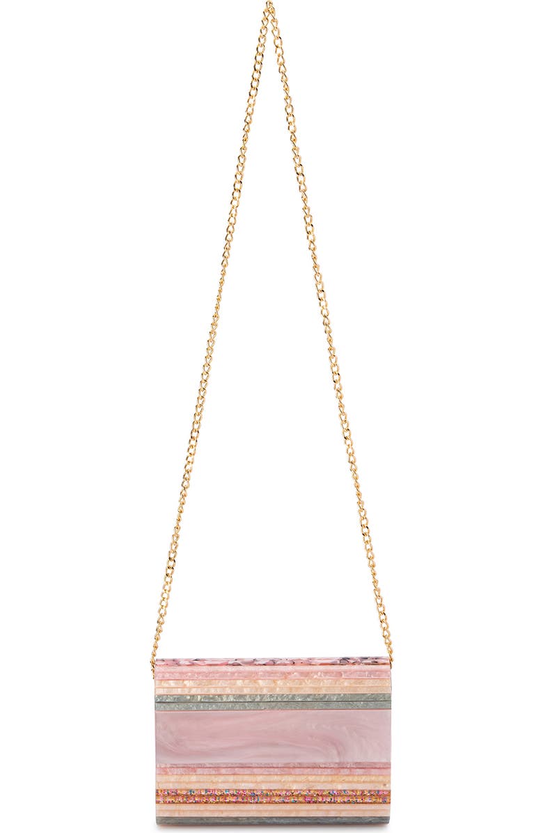 Olga Berg Tacer Acrylic Foldover Clutch, Alternate, color,