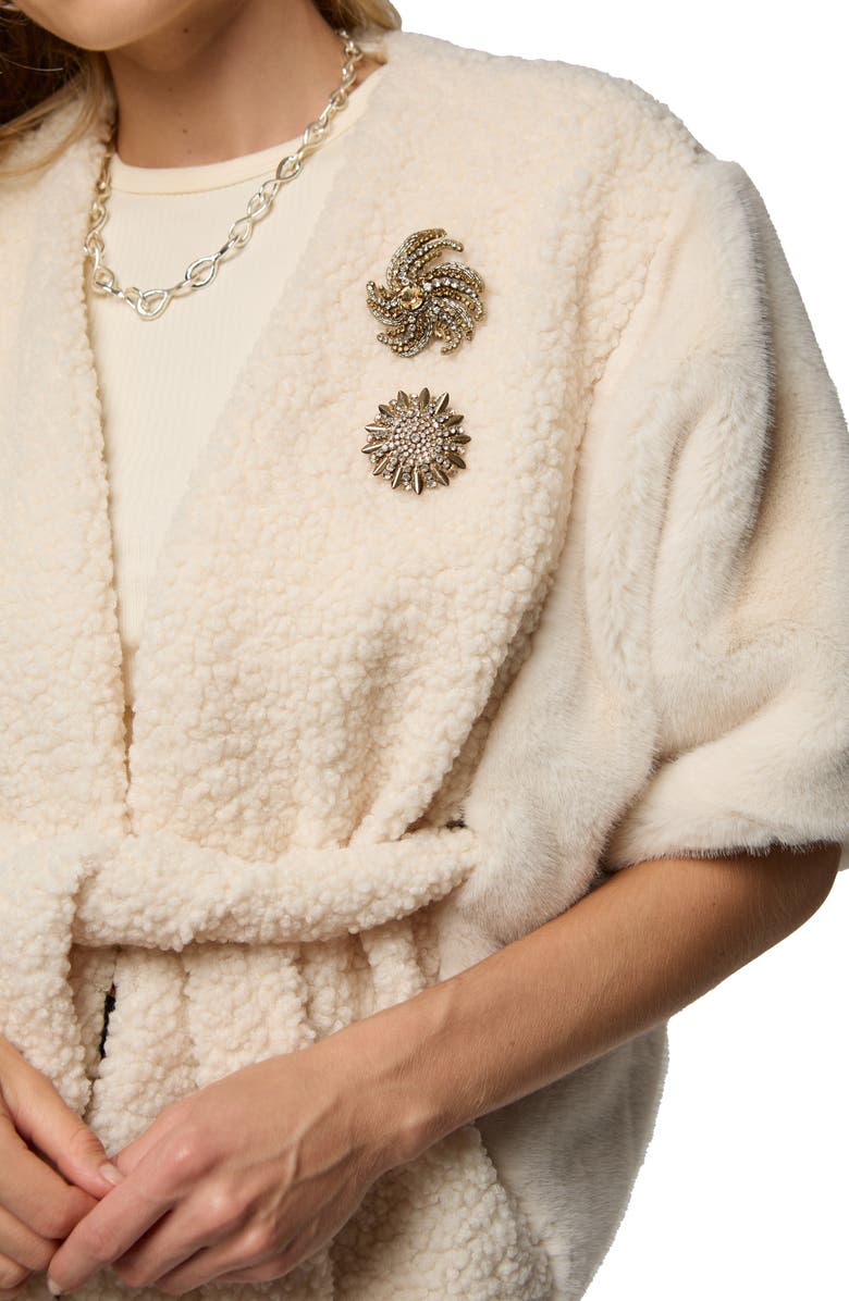 SAACHI Faux Shearling Topper, Alternate, color, Ivory