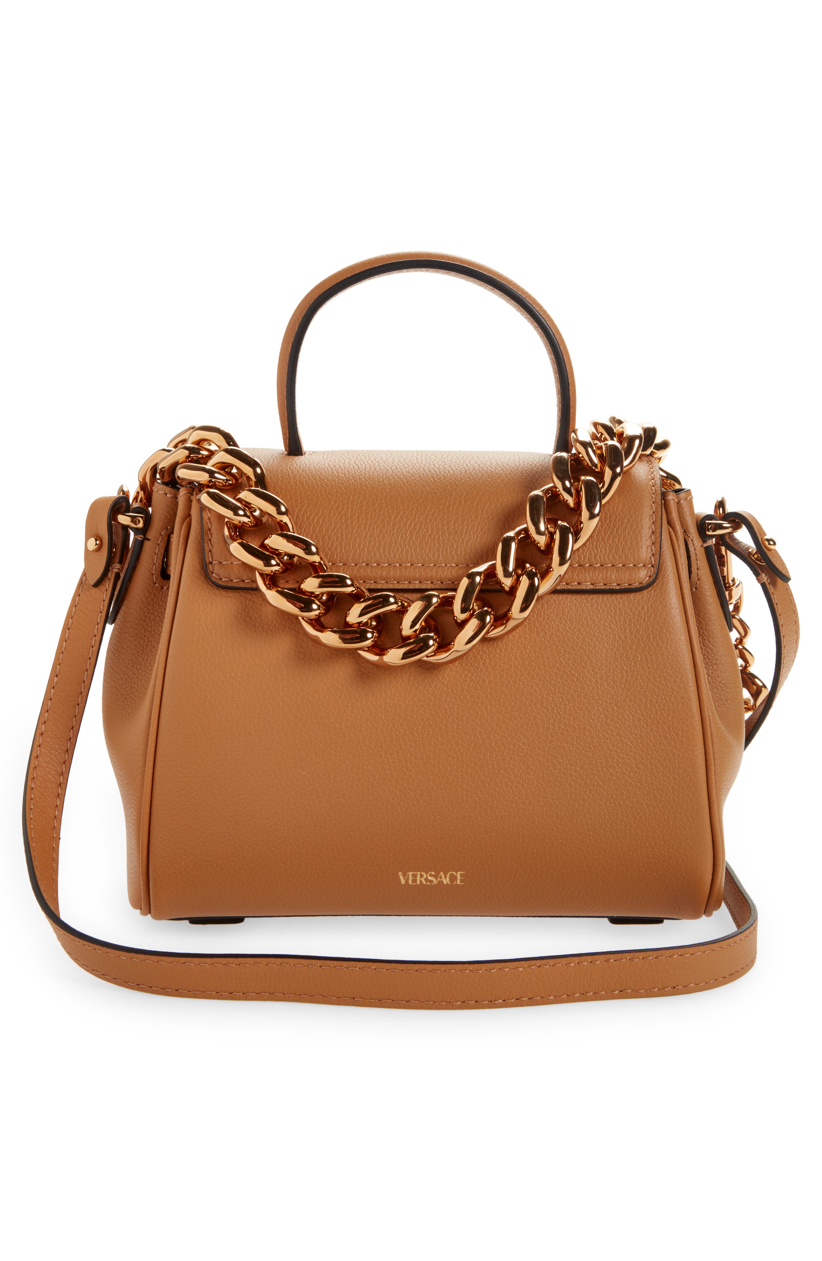 Versace Small La Medusa Handbag, Alternate, color, 