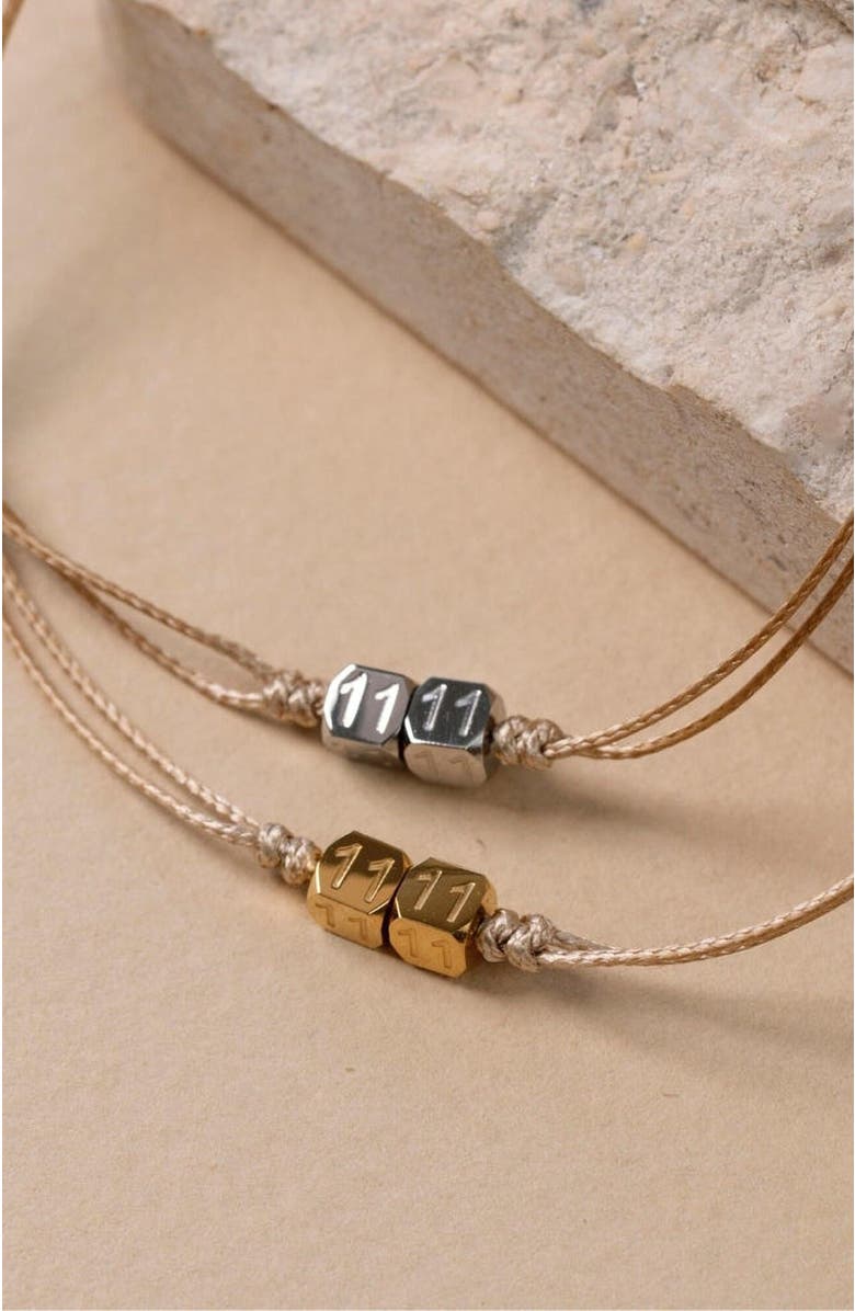 Mantra Thread of Divine Guidance 1111 bracelet, Alternate, color, Silver