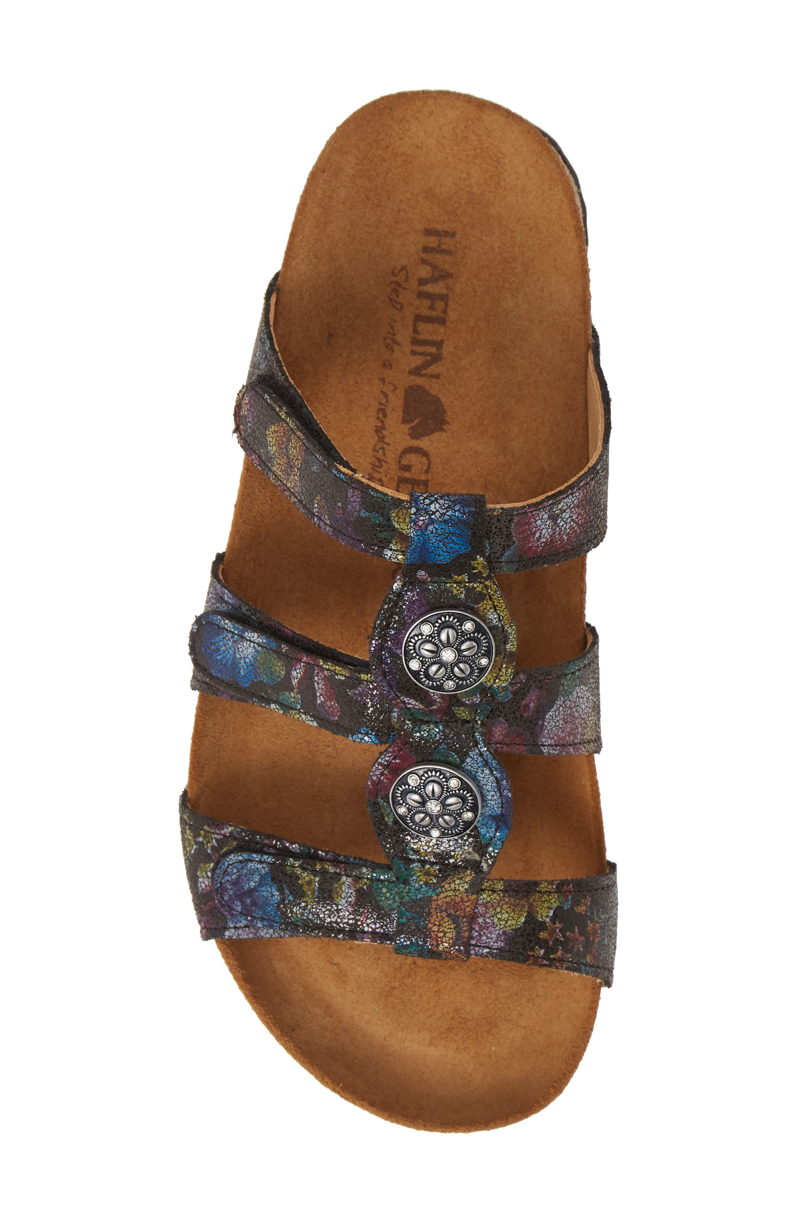 Alice Slide Sandal, Alternate, color, ASFALTO BLOOM LEATHER