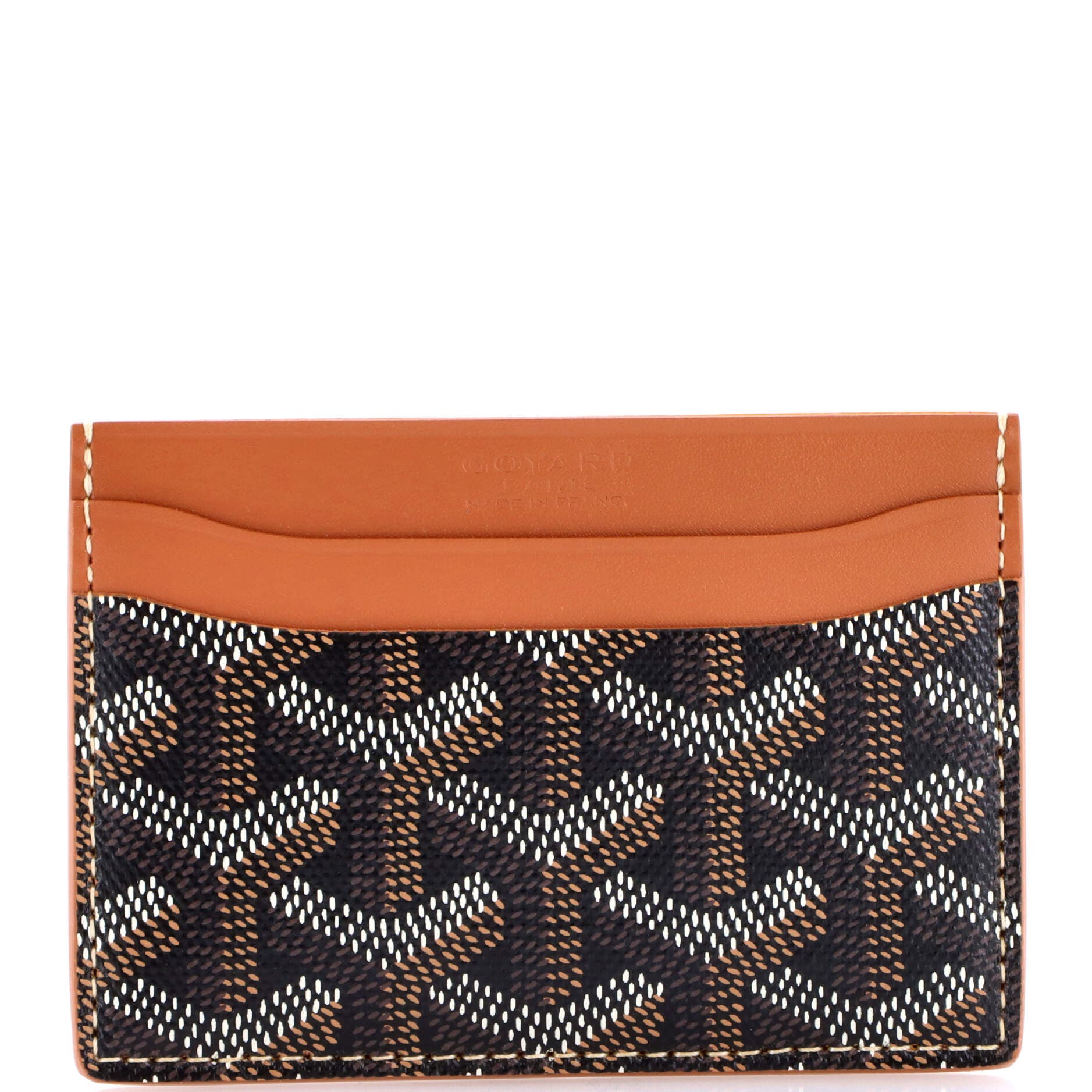 Pre-Owned Goyard Saint Sulpice Card Holder Coated Canvas, Main, color, Brown