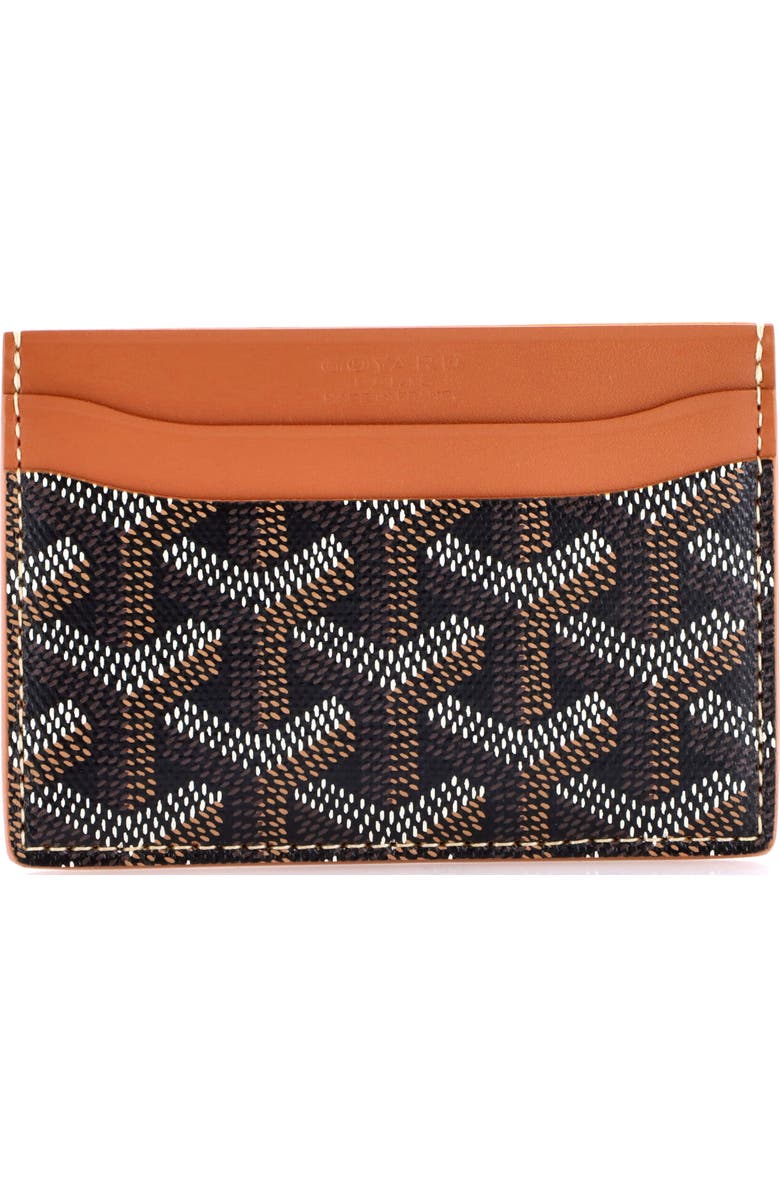 Pre-Owned Goyard Saint Sulpice Card Holder Coated Canvas, Main, color, Brown