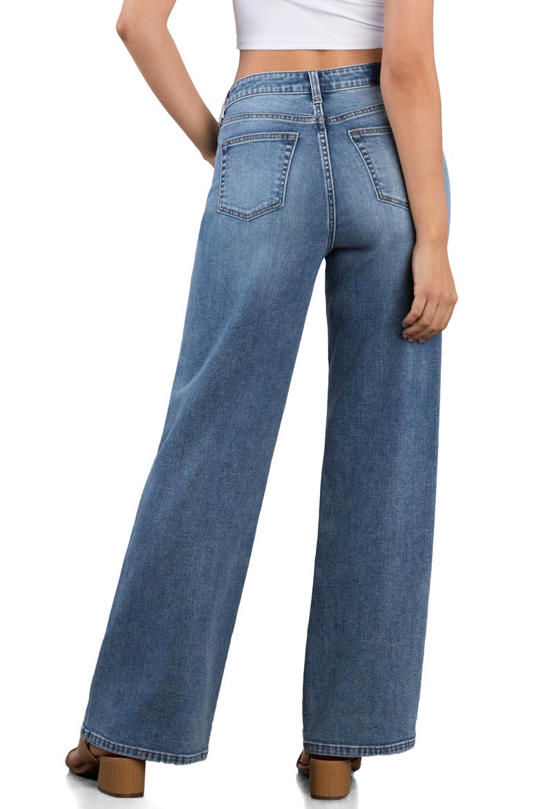Side Twist Wide Leg Jeans, Alternate, color, GATHER BLUE