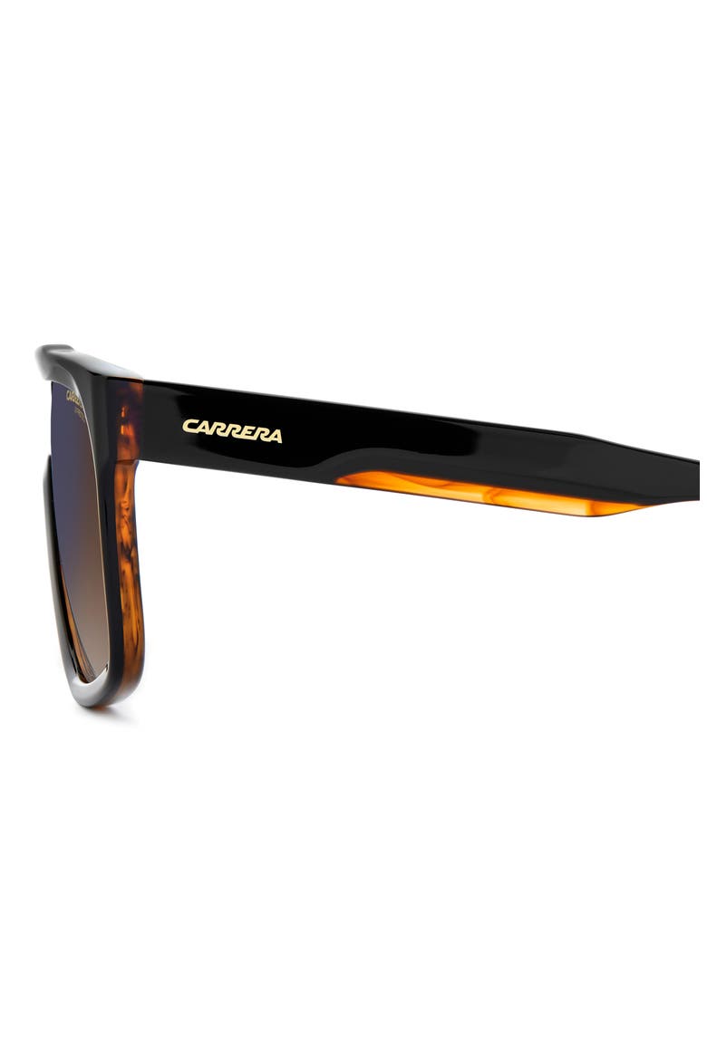 59mm Flat Top Sunglasses, Alternate, color, BLACK HORN/ BROWN BLUE MIRROR