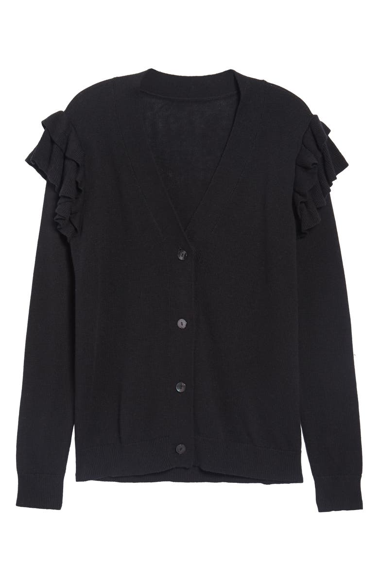 Hinge Ruffle Sleeve Cardigan, Alternate, color, 