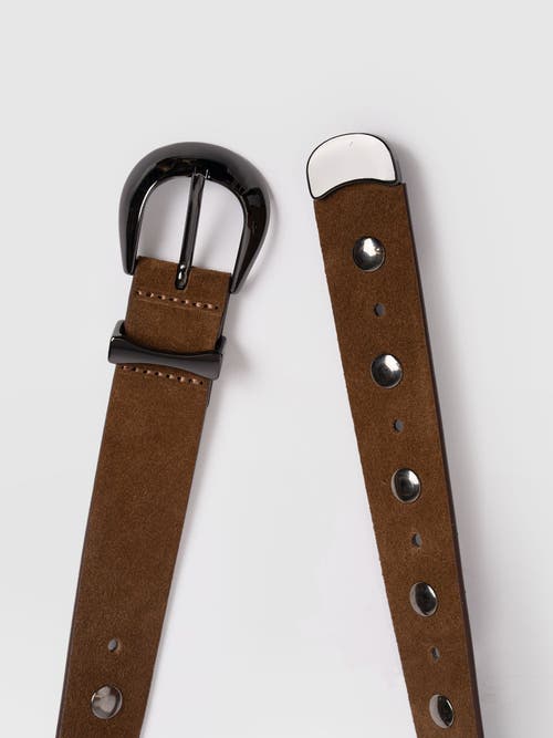 Saint + Sofia Roxie Studded Belt In Brown