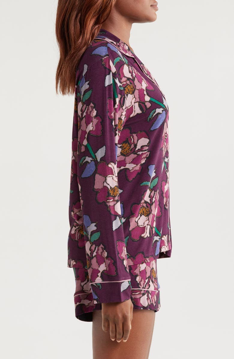 Alivia Alicia Print Short Pajamas, Alternate, color, Stained Glass Floral Cranberry