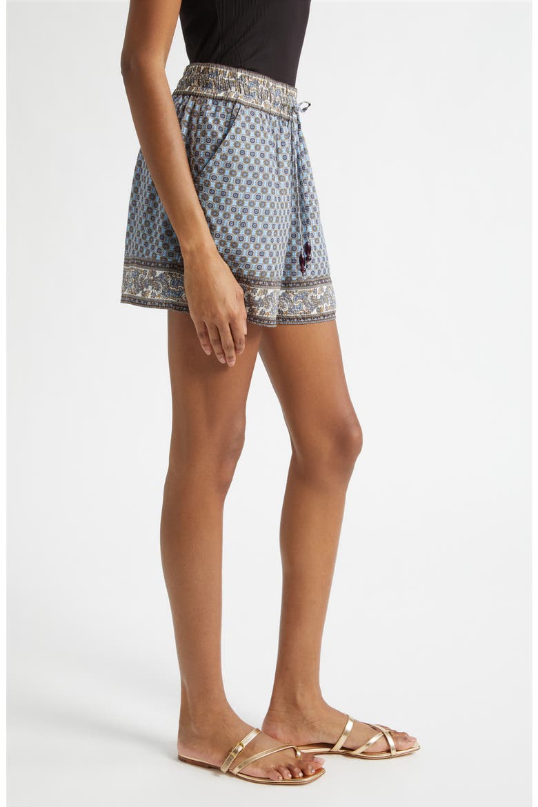 Vilvaldi Mixed Scarf Print Shorts, Alternate, color, BLUE JAY MULTI