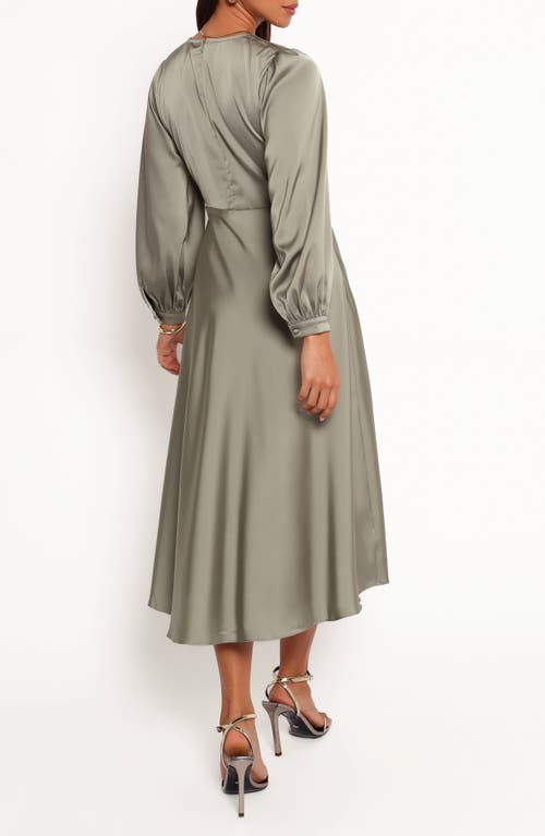 Petal And Pup Petal & Pup Windsor Balloon Sleeve Satin Cocktail Dress In Gray