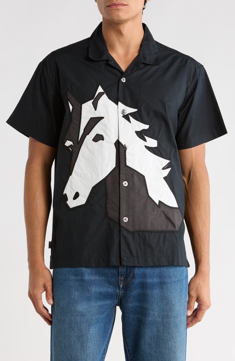 Obey Beau Horse Short Sleeve Shirt, Main, color, Black Multi