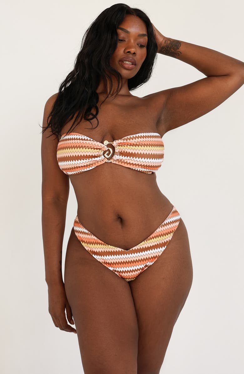 Dippin Daisys Polo Super Cheeky Bikini Bottom, Alternate, color, Groovy Stripe