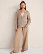 Haven Well Within Organic Cotton Linen Plaited V-Neck Cardigan