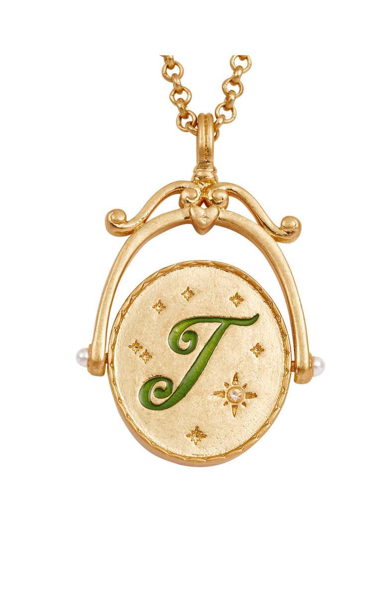 Fable England J Initial Jasmine Gold Spinner Chain Necklace, Alternate, color, Gold
